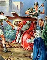 17 4º JESÚS CON LA CRUZ A CUESTAS Pilato entonces se lo entregó, para que fuera crucificado.
