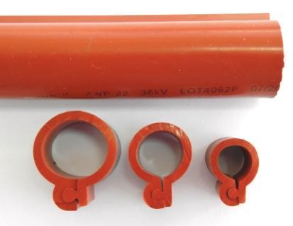 Formato de suministro: Los protectores para conductores modelo SWP se presentan en envases de cartón reciclable conteniendo rollos de 20m de longitud, de color rojo RAL 3031.