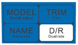 www.hobbydelgado- es 12.08 DR Ajuste de la cantidad de recorrido Modificando los valores del dual rate, se puede limitar el recorrido de cada uno de los canales individualmente.