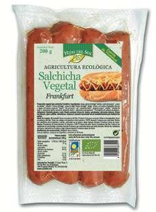 Salchichas vegetales, aptas para todas aquellas personas que deseen consumir proteínas de origen vegetal en vez de animal.
