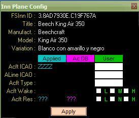 Corregir el código ICAO de aeronave en el FSInn Si, a pesar de tener