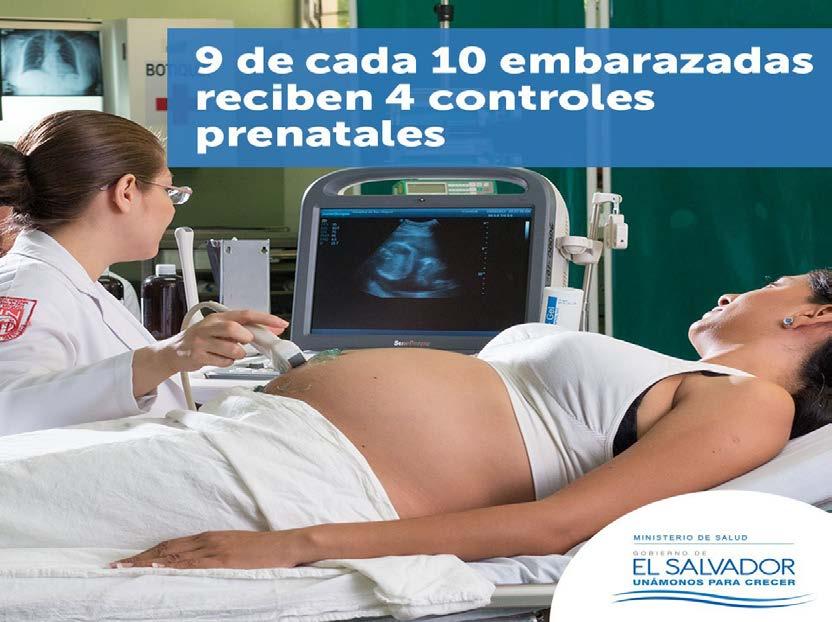Tema de la diapositiva Controles prenatales: 90% de mujeres reciben al menos 4 controles, con ello ayudamos a garantizar niños y niñas