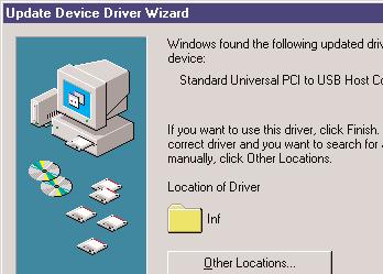The Update Device Driver Wizard dialog box will appear a second time in order to install support for Windows 95 communication ports. See Figure 4-2. Communications Port (COM2) Figure 4-2.