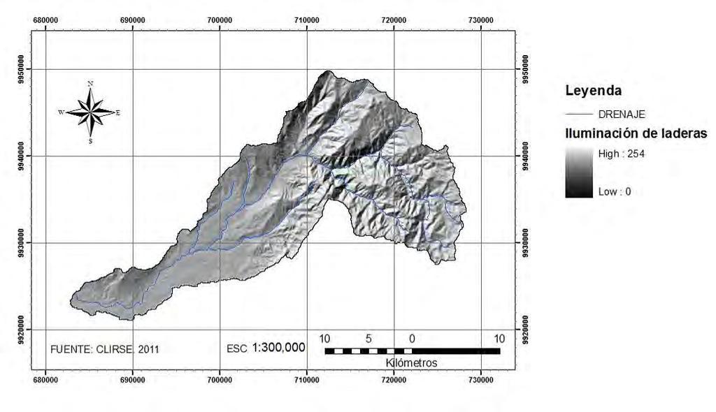 Figura 69. Mapa de Iluminación del terreno de la Cuenca del Río Toachi. 5.6.1.5 Mapa de Pendientes Con las herramientas para el Análisis Espacial del programa ArcGIS 9.