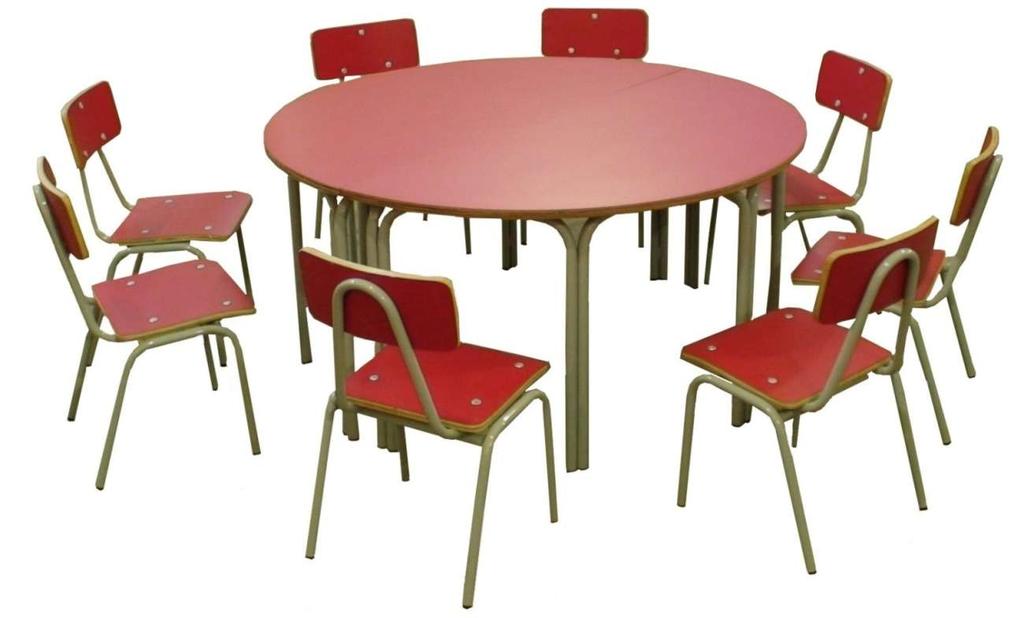 Pre-escolares conjunto de mesas y sillas Mesa Diam 1.