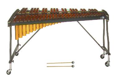 Xilófono El xilófono es un instrumento musical de percusión. El orden de las láminas es similar al orden del teclado de piano. Tiene un timbre más vivo que la marimba, y las notas se sostienen menos.