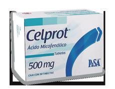 CELPROT Ácido micofenólico CELPROT 500MG ENV C/50 TAB ACIDO MICOFENOLICO 500MG CJA C/50