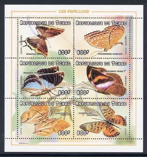 1998 Junio 20 : Mariposas (BF de 6 valores + 1 Hoja filatelica) (Y & T : xxx) (Scott : 772-773) Lepidoptera : Nymphalidae : Charaxes jasius + Lepidoptera : Nymphalidae : Hamanumidia daedalus +