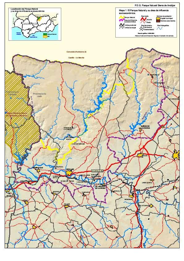 Mapa 7: Parque Natural de Andújar y su área de influencia socioeconómica Fuente: Junta