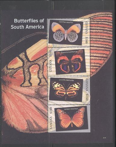 2007 : Mariposas de Suramérica, BF de 4 val. (Y & T : 5918-5921) (Scott : xxx).