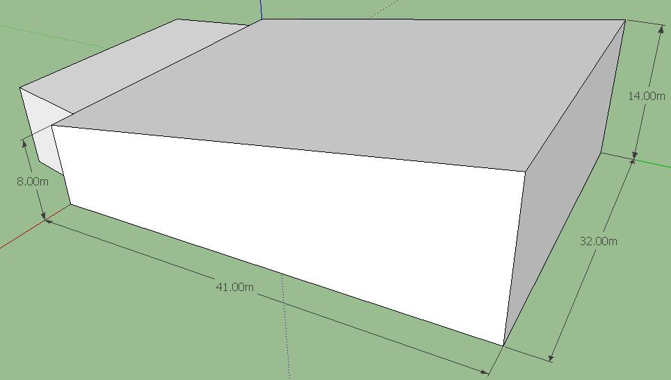 FIGURA No. 3.6 Dimensiones externas del recinto. FIGURA No. 3.7 Dimensiones externas del recinto (zona de escenario).
