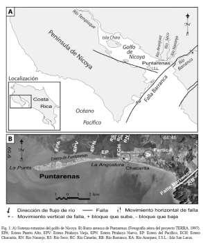 Desde el punto de vista de la geología estructural de acuerdo a Denyer y Otros 2009 (Atlas Tectónico de Costa Rica), existe una falla denominada Barranca, la misma es del cuaternario y se extiende