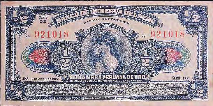 Nº 1 ½ Libra Peruana de Oro Dama guiada por una estrella