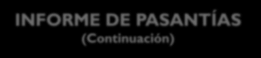 INFORME DE PASANTÍAS (Continuación) CONTENIDO DE LAS CONCLUSIONES.