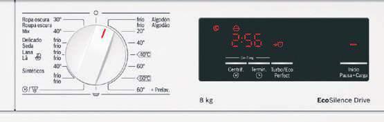 (se ilumina) - Soltar el botón 3) Empieza el modo Demo Desactivar: 1) Apagar la secadora LAVADO Y SECADO WTY88809ES WTW845W0ES 5 seg.