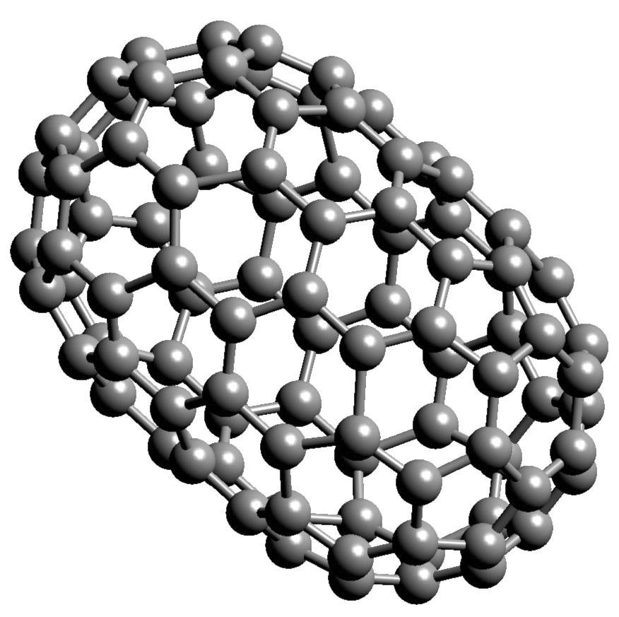 hexágonos. La presencia de átomos de carbono formando pentágonos origina la curvatura del C60.