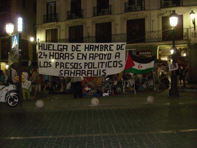Hambre de 24hs convocada por la Coordinadora Estatal de Asociaciones Solidarias con el Sáhara en Madrid.