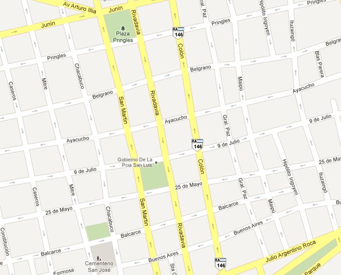 Actividad 2: Conociendo el centro de San Luis. ACTIVIDAD El siguiente mapa muestra el centro de la ciudad de San Luis.
