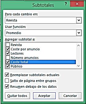 Después de crear subtotales puedes utilizar los controles que aparecen en la barra de la izquierda de los encabezados de la fila para contraer y expandir subconjuntos de datos. 61 Figura 2.20.
