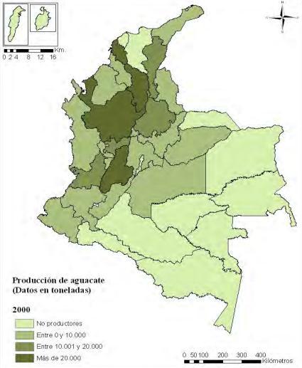 Imagen 1. Producción de aguacate en Colombia para el año 2000 Fuente: Adaptado de (Yabrudy, 2012) 1.1.2. Antecedentes de las Prácticas Pastoriles.