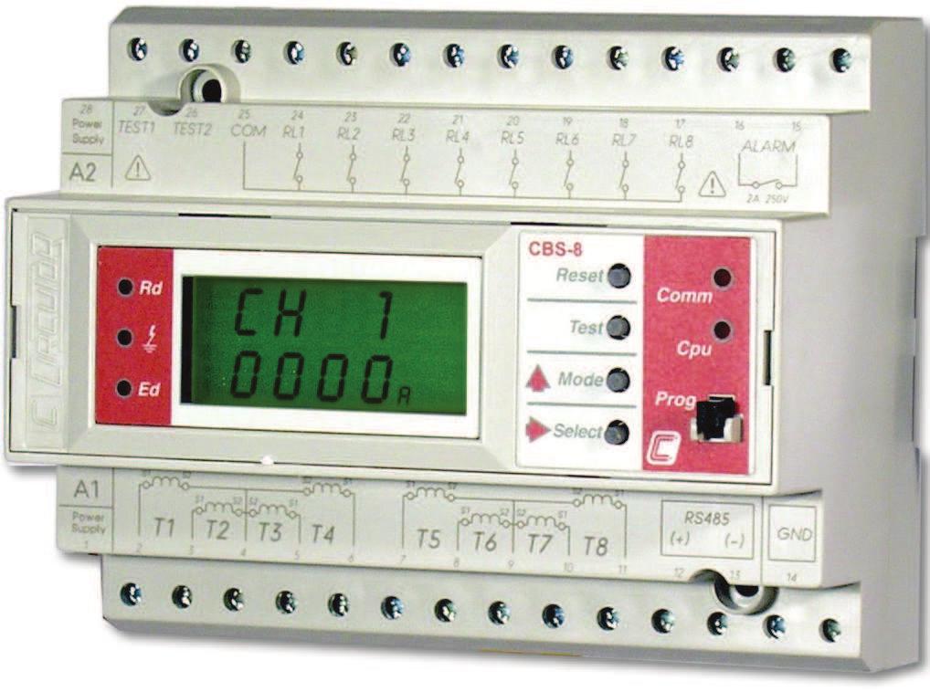 Protección diferencial industrial Serie WG CBS-8 señalización con transformador externo Serie WG / WGP Descripción Características Equipo equivalente a 8 redes de protección diferencial.