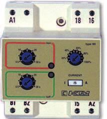 Relés de control WI Relé de control detector de corriente Referencias Tiempo de disparo (regulable) Margen de ajuste (regulable) Tipo Código WI / 005-30 P32011 WI / 010-30 P32012 WI / 020-30 P32013