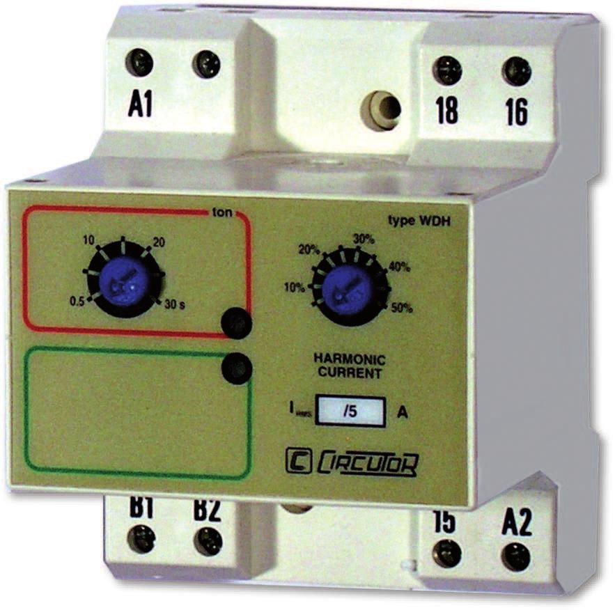 Relés de control WDH Relé de control detector de armónicos Descripción Características Los detectores de armónicos WDH son dispositivos electrónicos con un relé de salida que se conecta cuando el