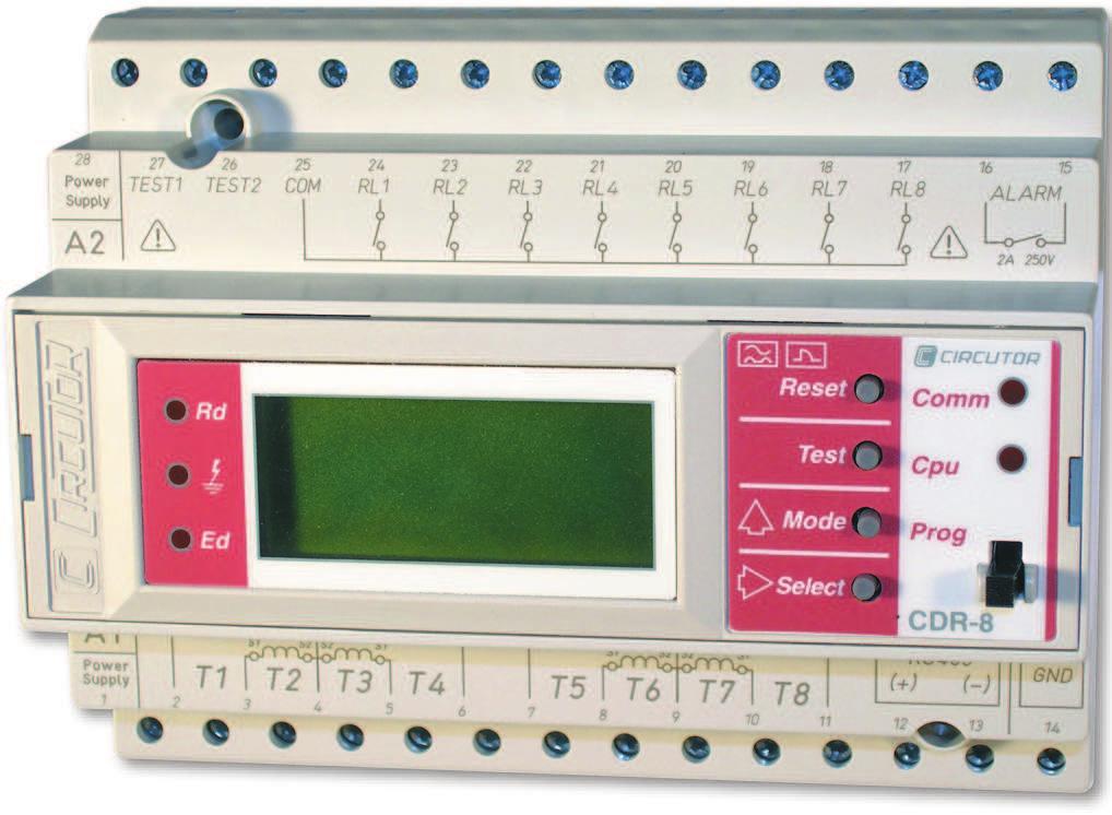 Relés de control CDR-8 Central de relés de corriente Descripción Características El CDR-8 y diferencial o como relé de corriente.