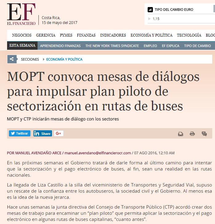 Ejecución de la sectorización El Decreto 28337-MOPT regula la sectorización de transporte Publico de autobuses desde el año 2000.
