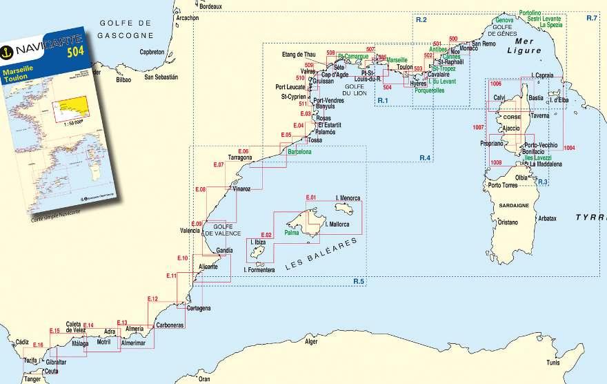 Título Escalas R Marsella - San Remo :0 000 R Hyères - Isla de Elba - Golfo de Génova :0 000 R Córcega - Norte de Cerdeña :0 000 R Golfo de León :00 000 R Golfo de Valencia - Baleares :60 000 R6