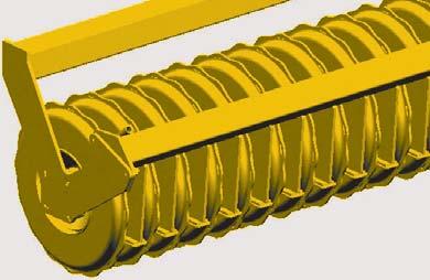 Rodillo compactador de corte Los anillos compactadores cerrados lateralmente tienen un diámetro de 550 mm.