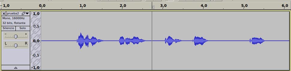 Práctica 4: Las pistas. Al grabar con el micrófono, o al abrir un archivo de sonido, se crea, en el área de trabajo, una pista de audio con el patrón de sonido de la grabación.