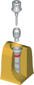 Importante: El pilar debe estar posicionado en el octágono antes de apretar el tornillo. El tornillo se aprieta manualmente con el destornillador SCS.