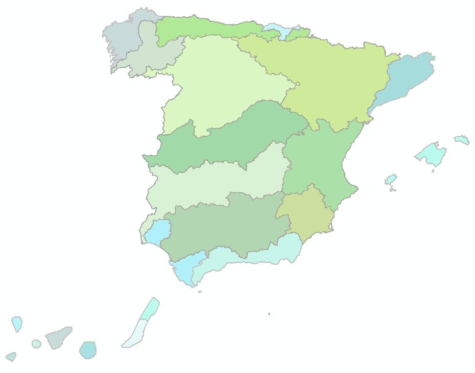 Estructura Gestión del Agua (*) Las cuencas intercomunitarias (tonos verdes en el mapa) son las que el territorio de la cuenca se extiende por más de una Comunidad Autónoma (nivel de gobierno