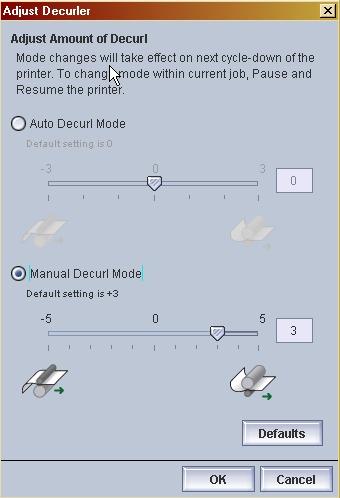 Mantenimiento del sistema Xerox Nuvera Cómo configurar el modo manual de reducción de curvatura en trabajos a una o dos caras Si está en el proceso de ejecutar un trabajo, desea cambiar y usar el