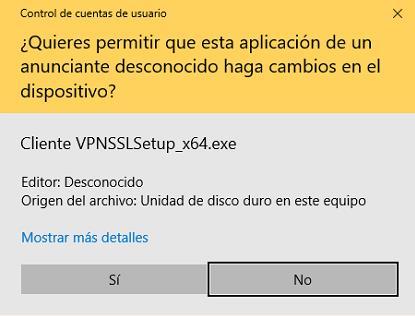 Para configurar la conexión al servicio de red privada virtual desde un dispositivo compatible, debe descargar e instalar el cliente UPM-VPNSSL desde la web de la UPM: http://www.upm.