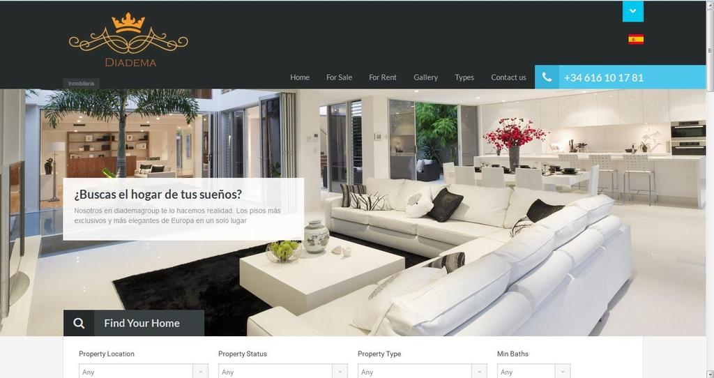 Algunos clientes VIP http://diademagroup.com/ Diseño de un portal web sobre inmobiliaria adaptado a dispositivos móviles.