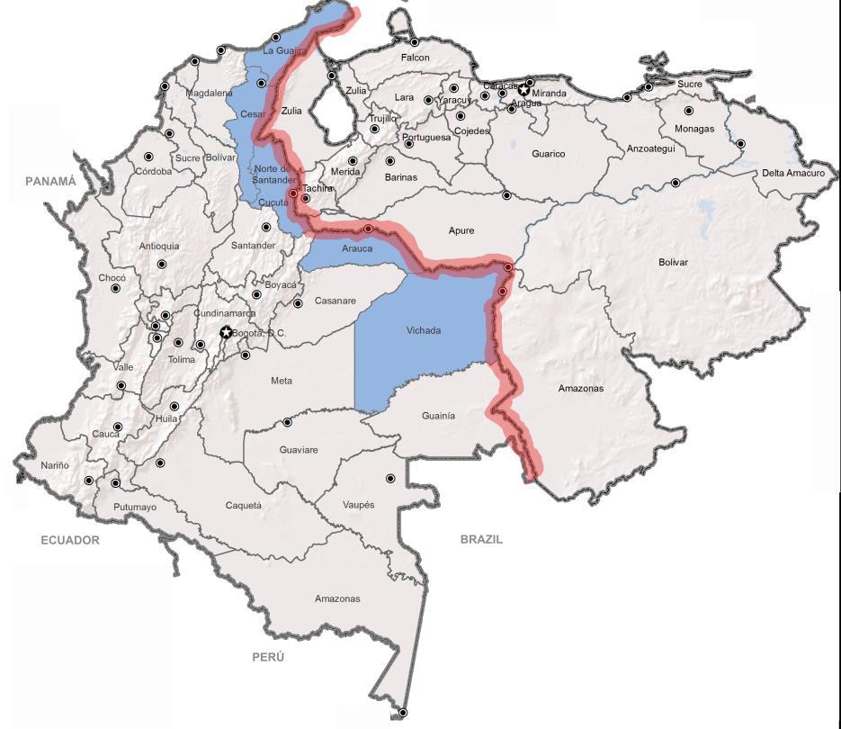 Migración Colombia ESTADOS DE ORIGEN: Principalmente Apure, Táchira y Barinas * Intento de transporte terrestre (Arauca Cúcuta por vías venezolanas) de carga de arroz represado (5 camiones),