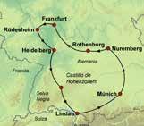 En el camino a Rüdesheim, podrá ver el crecimiento de la vid en las laderas del río Rin. Visita al museo del vino, donde catará vino regional (marzo - octubre).