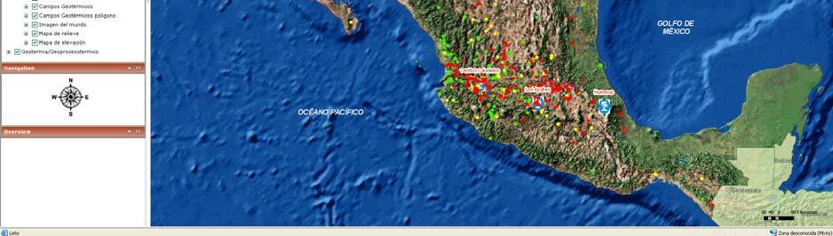 mexicana integrado por imágenes raster, la localización de las