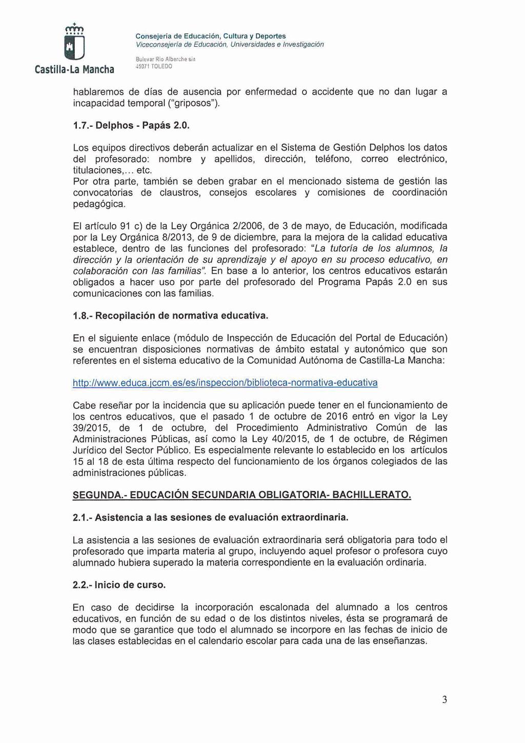 Consejerla de Educaclán, Cultura y Deportes Viceconsqerla de Eduoacidn, Universfda&s e Invesligacian Castilla.
