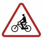 indique mediante dos flechas paralelas que se deben esperar ciclistas en los dos sentidos de circulación.