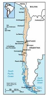 Chile 16,5 millones habitantes (26) 1 15 regiones 4% de la población vive en la Región Metropolitana Ingreso per capita : US$4,591 (PPP $1,274) Índice Desarrollo Humano :,854, 37