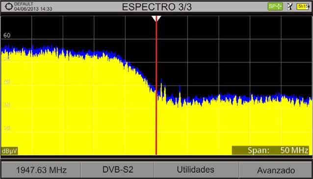 4.7 Identificación de un Satélite La función analizador de espectros facilita a los técnicos trabajar con unidades móviles SNG y comunicaciones VSAT de campo, ya que permite ajustar los sistemas de