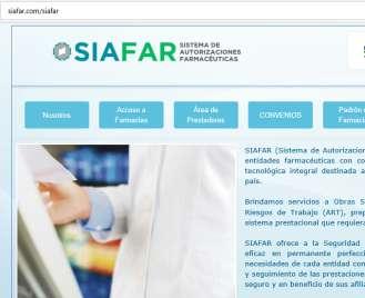 La tercera es directamente ingresando a la página web de SIAFAR, http://www.siafar.