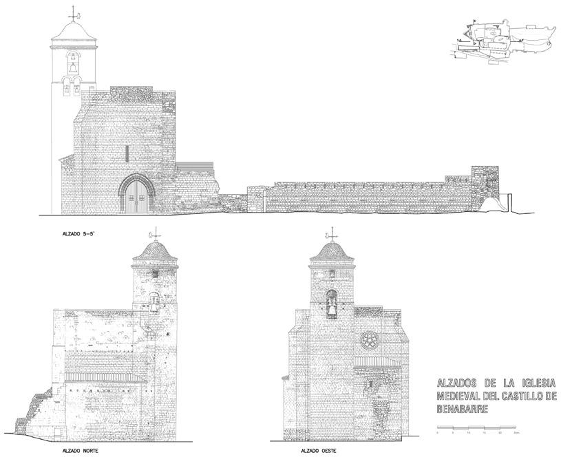 207 el Castillo, levantando en su parte oriental y la iglesia primitiva románica, bajo los restos de la actual (Figura 1, nº 1 y 2). Restos segunda Fase: Siglos XIV y XV.