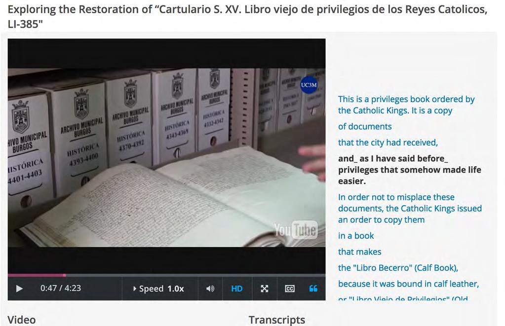 VIDEOS SOBRE EL ARCHIVO MUNICIPAL EXPLORING THE RESTORATION OF CARTULARIO S. XV.
