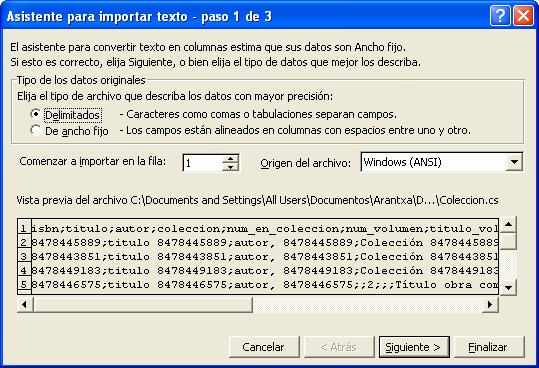 ANEXO Cómo abrir archivos CSV en Excel En caso de que se disponga de un archivo CSV y se desee manejar su contenido utilizando Excel, dependiendo de la versión del programa pueden darse dos