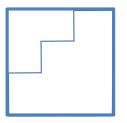 9 derecha es idéntica a la figura de la izquierda, por lo que sus perímetros deben ser iguales. El área del cuadrado es mayor que el área de la escalera.
