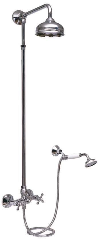 Set of wall-mounted Época telescopic shower with diversion kit